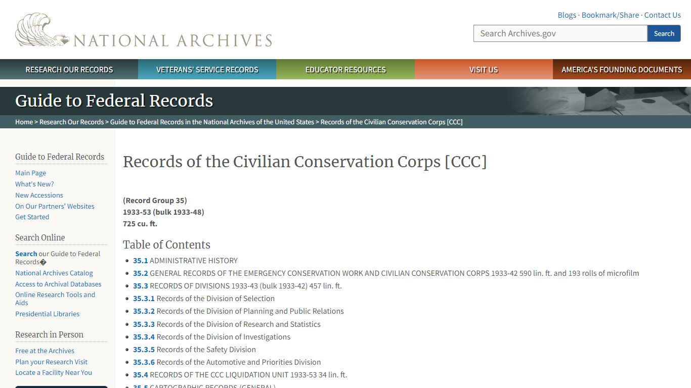 Records of the Civilian Conservation Corps [CCC] - National Archives